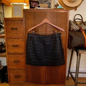 Leifsdottir Black Leather Mini Skirt